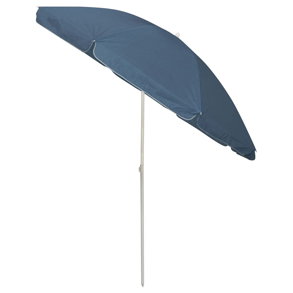 Parasol ogrodowy z poliestru 170T ze stalową ramą, niebiesko-biały, z regulacją wysokości, odporny na wiatr, idealny na taras, balkon, do ogrodu, na plażę, z ochroną przed promieniowaniem UV