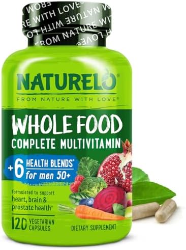 NATURELO Whole Food Multivitamin for Men 50+ - with Vitamins, Min...