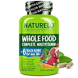 NATURELO Whole Food Multivitamin for Men 50+ - with Vitamins, Minerals, Organic Herbal Extracts - Vegan Vegetarian - for Energy, Brain, Heart and Eye Health - 120 Capsules