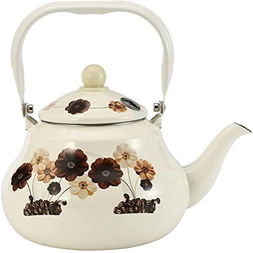 tetera de acero inoxidable, Cafetera retro, apta for cocinas de inducción o gas, con forma pera y asa acero(2.5L)