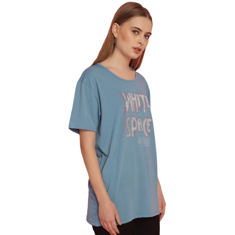 Image of Round Neck Cotton Printed Women Regular Fit Tshirt-P1950