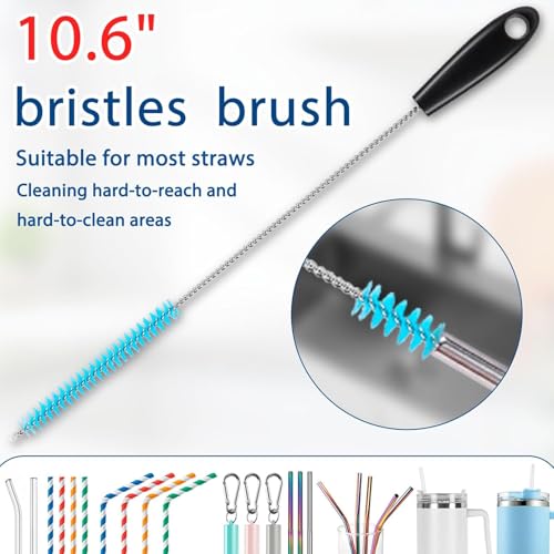 Image of Bottle Cleaner Brush Set, 3 Pcs Bottle Cleaning Brushes with 15 Inch Long Handle, Straw Brush & 3-in-1 Lid Cleaner for Water Bottles, Baby Bottles, Tumblers, Thermos, Flasks & Mugs
