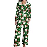 Generisch Conjunto de pijama de Navidad para mujer, ropa de