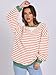 ANRABESS Women Striped Oversized Sweatshirt Crewneck Long Sleeve Shirts Hoodies 2025 Summer Fashion Pullover Top Y2K Outfits Orange White Medium