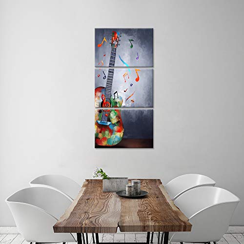 Ihappywall 3 Pieces Music Canvas Wall Art Abstract Guitar Musical Notes Poster Artwork Gifts For Music Lover For Living Room Bedroom Decor Stretched And Framed Ready To Hang 16X24Inchx3Pcs #TOP1