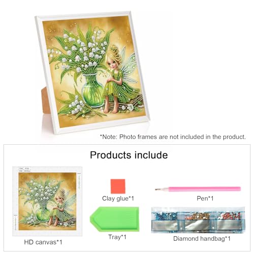 Image of AiYuanzsh 5D Special Shape Diamond Art Kits for Beginners, Butterfly Fairy Diamond Art Painting Kits for Adults, Crystal Rhinestones Diamond Art Painting for Home Wall Decoration Gift 12x12 inch