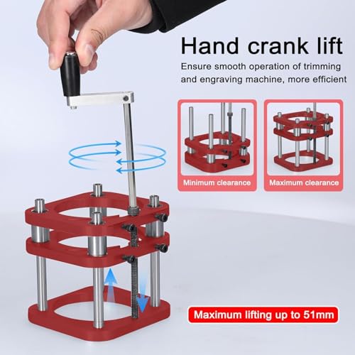 Router Lift Base für Oberfräsentisch Hubtisch 4 Backen Klemmung Frästisch Hubsystem Fräslift Base Hubtischplatte für Kleine Fräsmaschinen Tischfräse