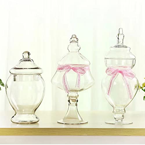 Livejun Glass Apothecary Jars 45 Ounce Decorative Candy Cookie Jars ，Clear Elegant Storage Jar With Lids Canisters Sets For The Kitchen Wedding Home Centerpiece Candy Buffet Set Of 2 #TOP6