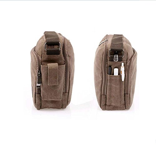 Men's Multifunctional Canvas Messenger Handbag Outdoor Sports Over Shoulder Crossbody Side Bag