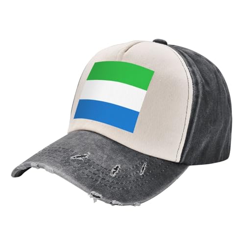 Casquette Sierra Leone Drapeau Imprimé Patriotique Royaume-Uni Casquette De Baseball Drapeau Sierra Leone Fierté Anglaise Réglable pour Homme Et Femme Casquettes De Baseball Chapeau Soleil