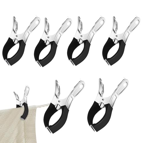 Clips de acero inoxidable para toallas de piscina, clips de toalla | Pinzas portátiles y seguras antiarañazos, para uso doméstico y de viaje