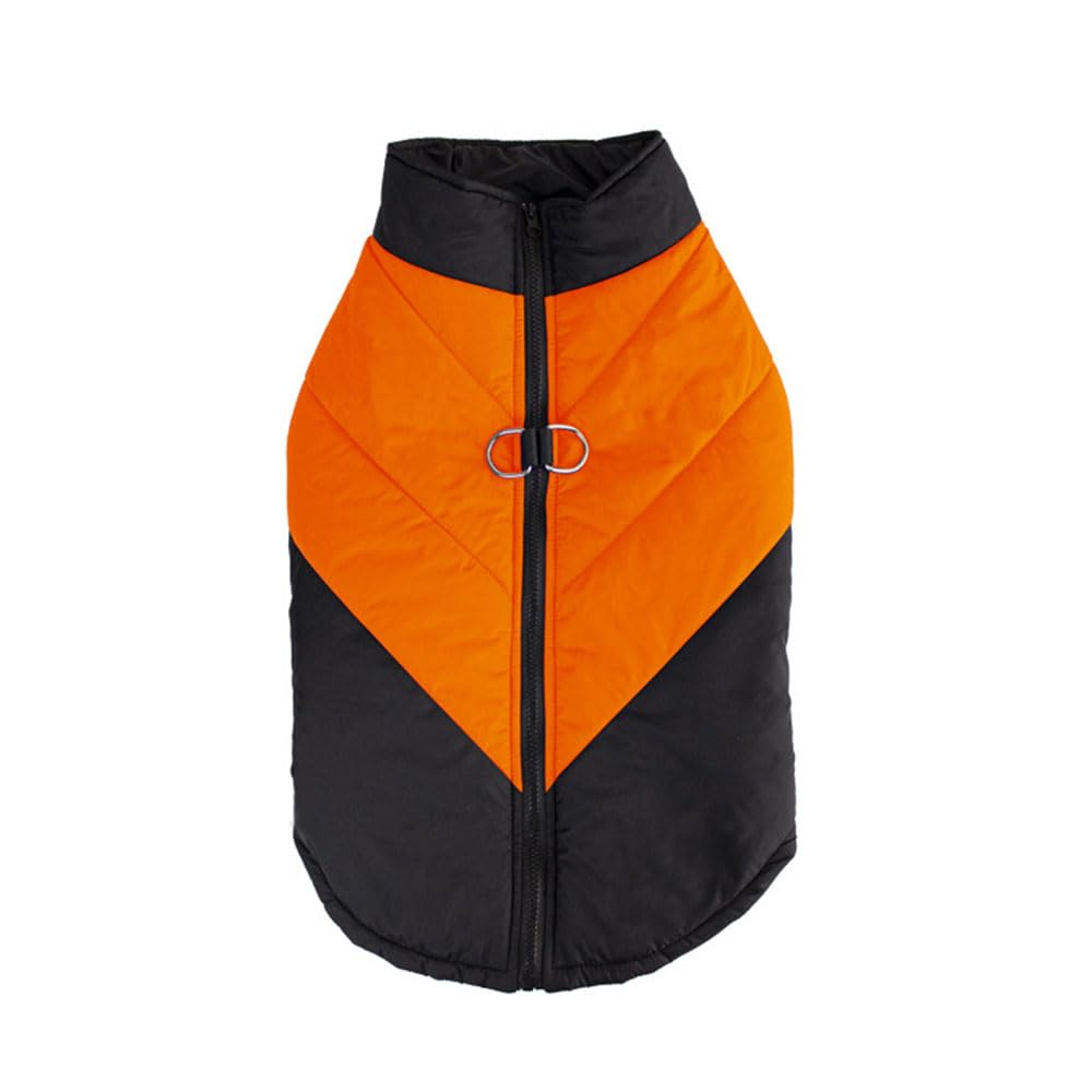 FANSU Dog Coats Waterproof, Winter Warm Dog Jacket Vest Pet Clothes for Cold Weather Soft Cozy Dog Coats With Harness Hole for Small/Medium/Large Dogs (4XL,Orange)