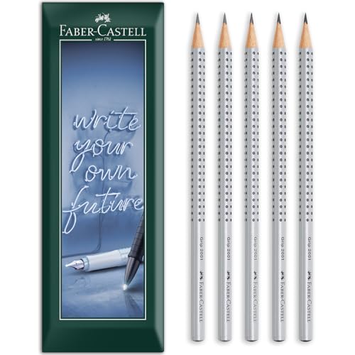 Faber-Castell Grip 2001 Dreieck-Graphitstift HB 2B B H 2H Geschenkverpackung im Umschlag (Packung mit 5 Bleistiften)