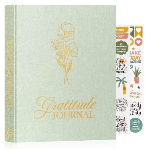 Lanpn Daily Gratitude Journal for Woman Men 4 Month Affirmation & Mindfulness Planner The 5 Minute Grateful Diary 20x23cm Guided Reflection with Positivity Prompts Undated Notebook Sage Green