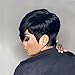 PangDongLai 10A Pixie Cut Wigs for Black Women Model Length Chic Elegent Short Layered Pixie Haircut Wigs With Bangs Brazilian Virgin Human Hair Natural Black 1b Color