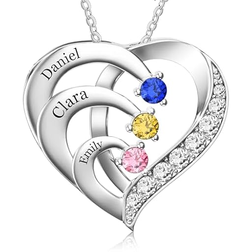 Easycosy Collar Personalizado con Nombre Grabado, Colgante de Corazón con Piedras de Nacimiento, Collar de Mujer en Plata 925, Regalos San Valentin para Mama, Mujer, Pareja, Amigo, Hombre, Niños | Ya disponible en tu tienda friki favorita! En mundofriki.es!