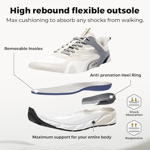 Image of FitVille Comfortable Extra Wide Walking Shoes for Men Lightweight Mens Walking Shoes Wide Width Non Slip Cushioned