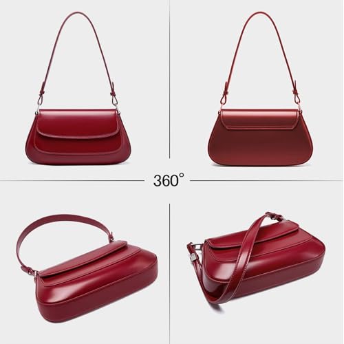 Small Saddle Bag for Women, Genuine Leather Crossbody Purse with Adjustable Strap - Shoulder Bag & Armpit Handbag2