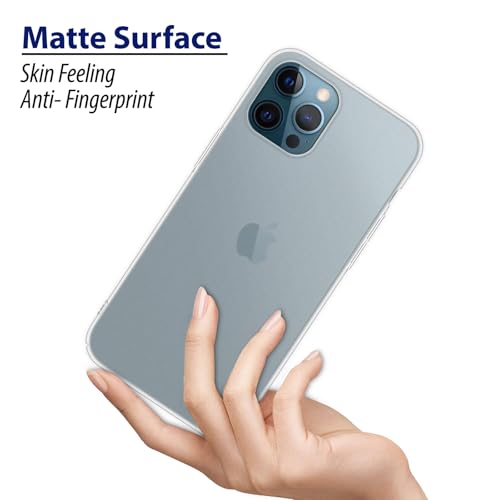 Image of Amazon Brand - Solimo Frosted | Translucent | Ultra Thin | Flexible | Anti Scratch | Slim Fit | Soft Back Cover for Apple iPhone 12 Pro - Frosted White