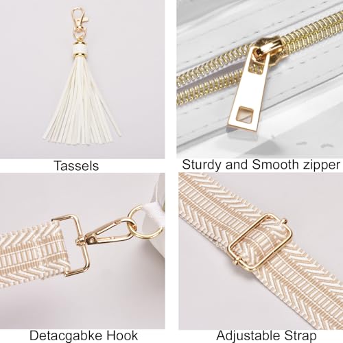 Image of Clear Crossbody Bag Stadium Approved Clear Purse - Transparent Messenger Bag with Front Pocket