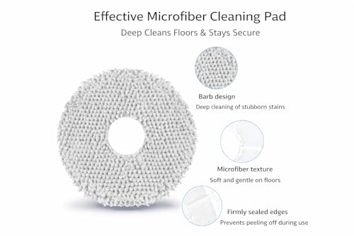 Image of Replacement Accessories Kit Compatible with ECOVACS DEEBOT MINI Omni Robot Vacuum Cleaner, 8 Piece Spare Parts Set with 2 Side Brushes 2 HEPA Filters 2 Mop Pads 2 Dust Bags for Deep Cleaning