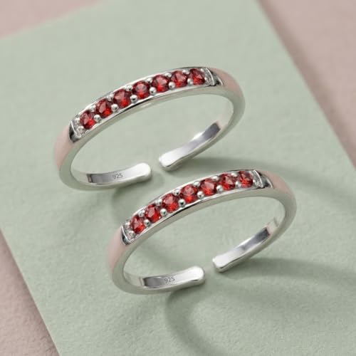 Image of Parnika 925 Sterling Silver Toe Rings for Women | Adjustable Chandi Bichiya with CZ | Pure 92.5 Sterling Silver Leg Finger Rings | Everyday Wear | Certificate of Authenticity