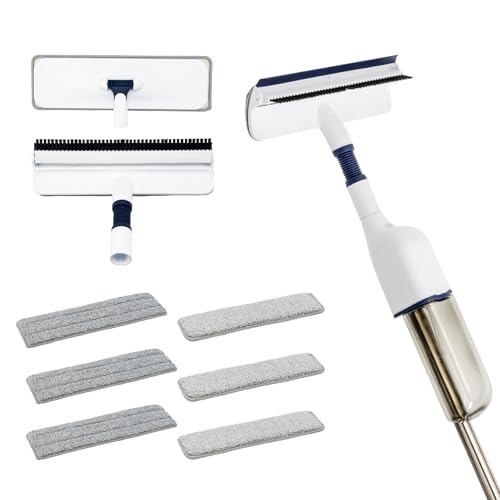 Mesiiloly All-in-One Spray Window Squeegee and Floor Mop 50 Long Handle Spray Squeegee for Window Cleaning Professional Squeegee with Sprayer for Glass and Window Cleaning