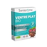 Santarome Bio - Ventre Plat I Complément Alimentaire Minceur Perte de Poids I Action Ciblée Rondeurs Abdominales - A base de plantes Bio - Carvi, Thé vert I 30 comprimés I Végan I Made In France