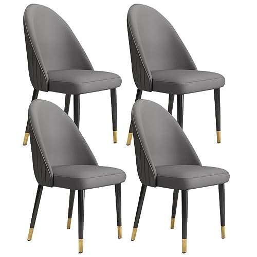 Dining Chair Kitchen Modern Kitchen Dining Chairs Set of 4 Microfiber Leather Dressing Table Makeup Chairs Living Room Household Tables and Chairs (Color : All Cement Grey)