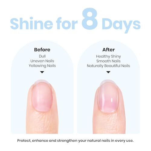 Image of Beetles Nail Strengthener, Oceanic Blue Nail Concealer Air Dry Natural | Nail Strengthener and Growth for Damaged Thin Nails Weak Nails Fingernail Strengthening Women Gift 0.51 FL OZ