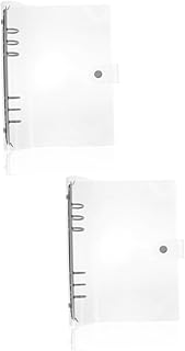 TEHAUX 2 Peças De Pvc Conta Livro Envelope Capa Fichário 6 Fichário Diário 3 Fichário Anel Planejador Capa Fichário Bolso Capa De Talão De Cheques Folha De Caderno De Liga De Alumínio