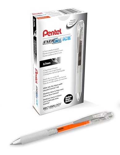 Pentel EnerGel ICE Bolígrafo de Gel Líquido, Tinta Naranja, Paquete de 12 miniatura 5