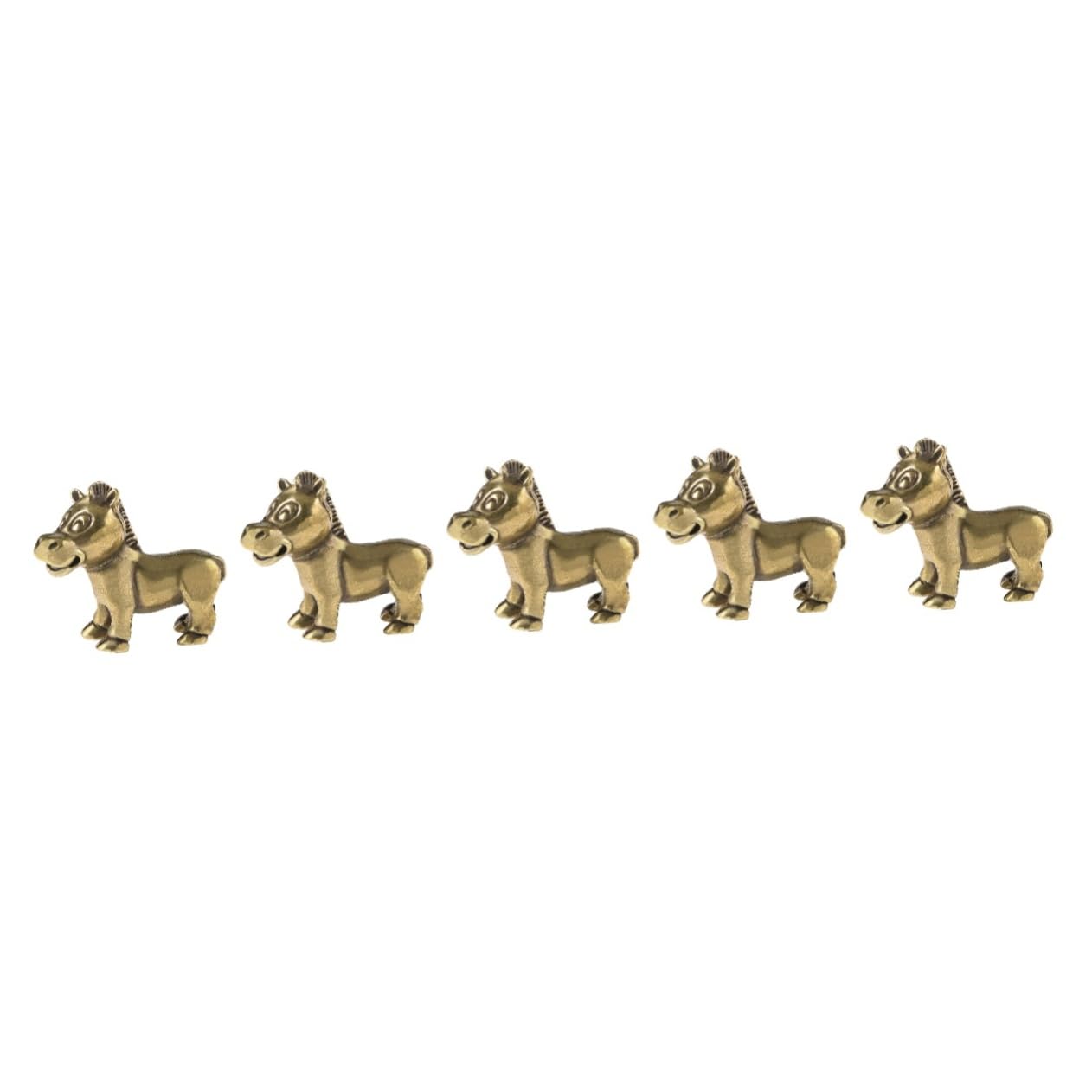 Statue de cheval vintage en laiton : lot de 5 ornements de bureau Yardwe
