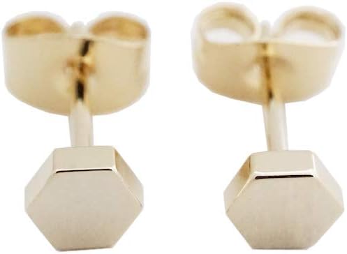 HONEYCAT Tiny Hexagon Honeycomb Stud Earrings in Gold, Rose Gold, or Silver | Minimalist Delicate Jewelry