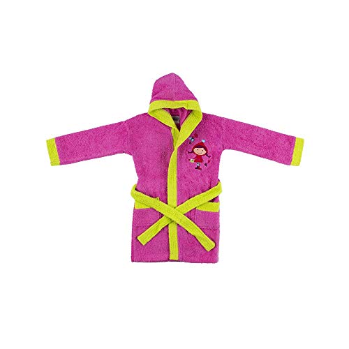 Interbaby Albornoz Infantil 100% Algodón T. 2-4 Años, Color Rosa, Fuchsie