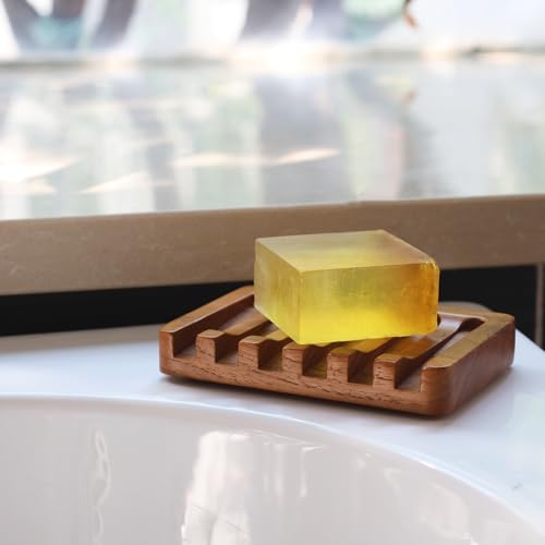 Htb SOAP DISH With Slanted Waterfall Design By Htb, Bar Soap Holder Teak Wood, Soap Saver For Shower, Bathroom thumb #6