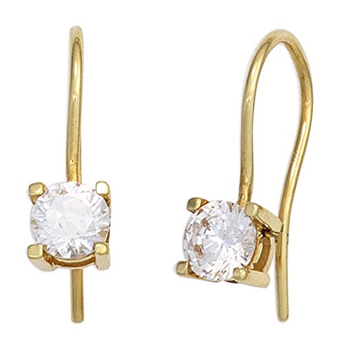 Preisvergleich Produktbild JOBO Ohrhänger 333 Gold Gelbgold 2 Zirkonia Ohrringe