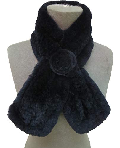 2PCs Cap Plus Scarf Womens Real Rex Rabbit Hair Hat and Real Rabbit Hair Neck Warmer Winter Warm3