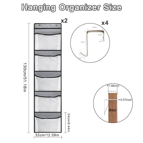 Cragmut 2 Pack Over Door Storage Organiser - Image 2