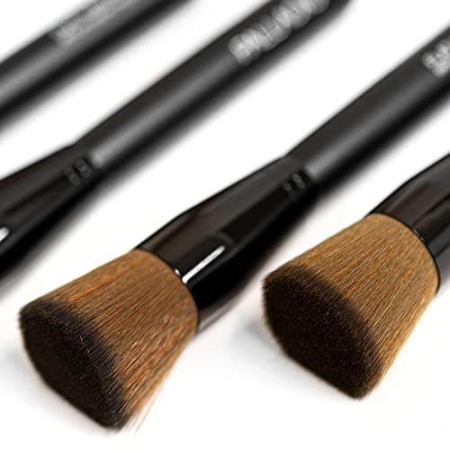 Palladio Flat Kabuki Brush, Professional Makeup Brush For Foundation, Face Blush, Powder, Cream, Contour & Highlight, Synthetic Bristles Provide Buildable Coverage For A Natural Even Looking Finish #TOP6