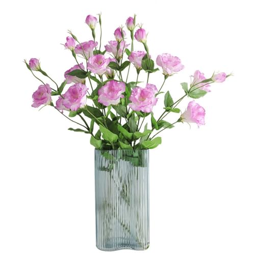 Fairdeco 1Pc Artificial Eustoma Lisianthus Flowers Fake Silk Flowers Arrangement Accessories 31 Inch Long Stems Diy Crafts Home Decoration cover