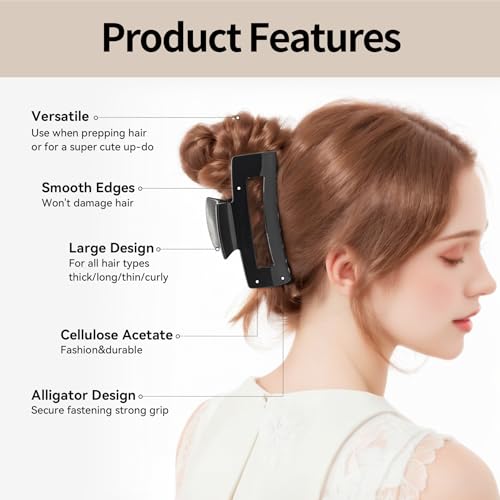 Pinzas para cabello grandes YIERSO Acetato 2 piezas miniatura 4