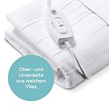 Sanitas SWB 21 Wärmeunterbett aus weichem Vlies, mit praktischen Fixierungsbändern, Sicherheitssystem, 3 Temperaturstufen, maschinenwaschbar, mit 150 x 80 cm passend für gängige Matratzen