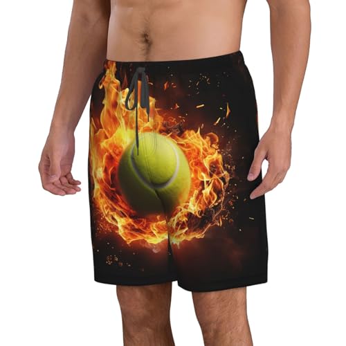 Men's Swim Trunks Tennis on fire Quick Dry Board Shorts Mens Bathing Suit Beach Swimwear with Pockets4