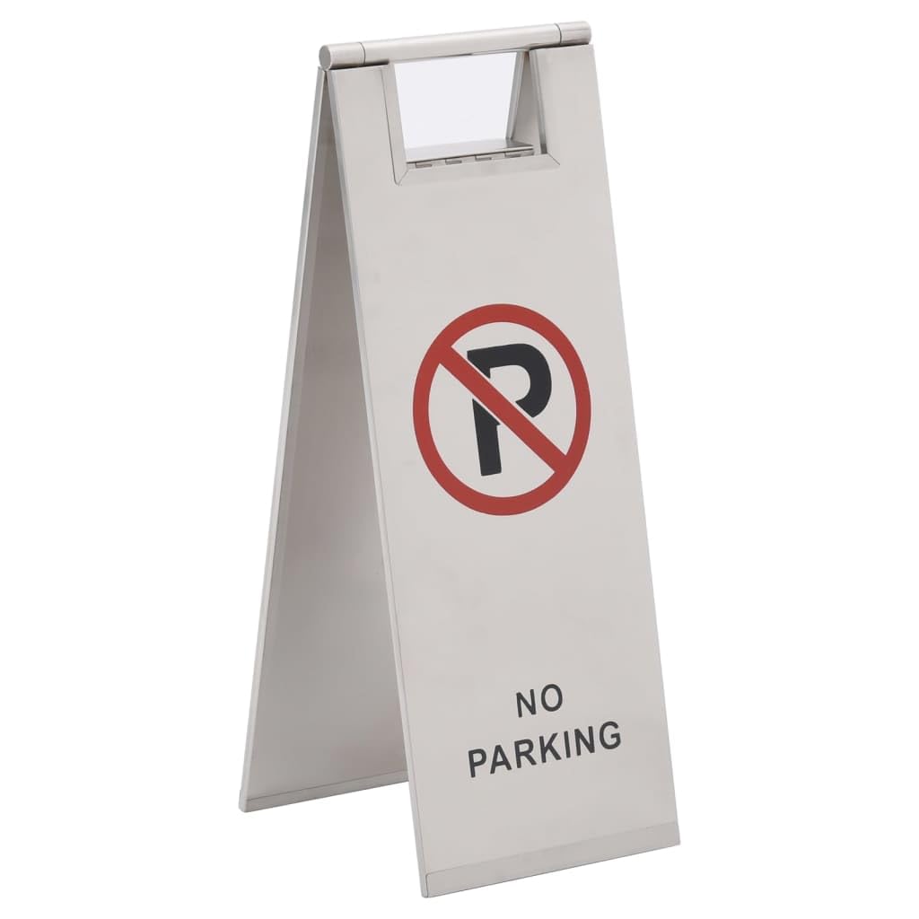 Cartel de aparcamiento plegable de acero inoxidable de doble cara como señal de aparcamiento y señal de advertencia para identificar privado reservado visitar clientes, empleados, proveedores