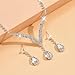 Unicra Bridal Wedding Jewelry Set Silver Rhinestone Necklace Earrings Sets Formal Costume Jewelry for Women and Brides (A-Silver)