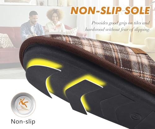 Image of COFACE Mens Cozy Memory Foam Scuff Slippers Casual Slip On Warm House Shoes Indoor /Outdoor Sandal Slippers With Arch Support Rubber Sole Size 7-15