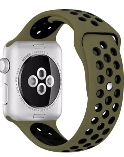 Image of TechMount Silicone Luxury Dotted Sports Watch Band Strap Compatible with Apple Watch Straps 42mm 44mm 45mm 46mm 49mm iWatch Ultra & SE & Series 8 /7 /6 /5 /4 /3 /2 /1 Breathable Replacement Strap