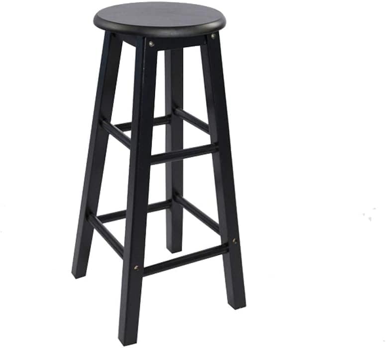 OKUOKA Wooden Step Stool Multipurpose Lightweight 3 Steps Ladder Simple Shelf, Home Decoration -J08P (Color : Black, Size : 80CM high)