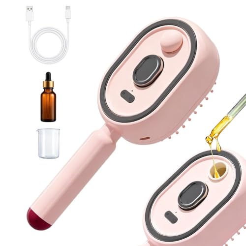 Cepillo antiencrespamiento portátil para reparar cabello seco con vaporizador led 7
